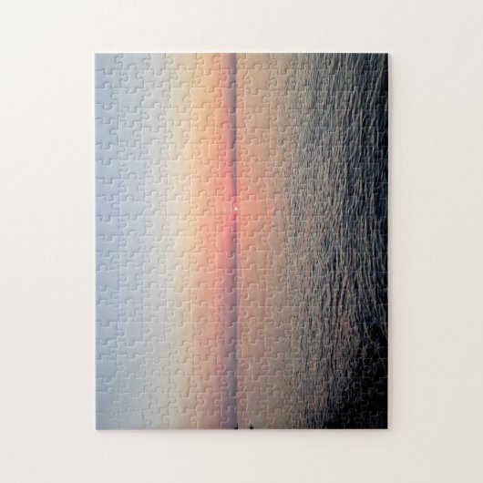 Beach Sunset Pink foto Legpuzzel (Verticaal)