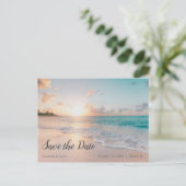 Beach Sunset Save the Date Briefkaart (Staand voorkant)