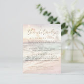 Beach Sunset Seaside/Oceanside Wedding Details Informatiekaartje (Staand voorkant)