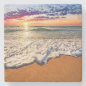 Beach Sunset Stenen Onderzetter (Voorkant)