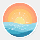 Beach Sunset Sticker (Voorkant)