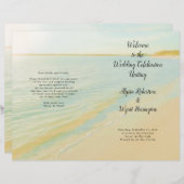 Beach Sunset Sunrise Programme de mariage plié (Devant / Derrière)