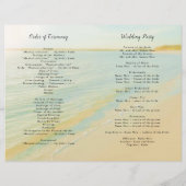 Beach Sunset Sunrise Programme de mariage plié (Dos)