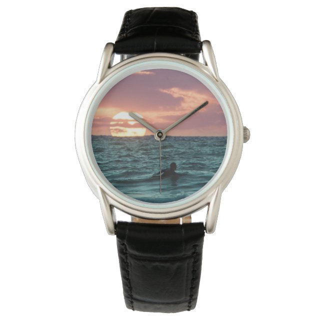 Beach Sunset Surfer | Sport Horloge (Voorkant)
