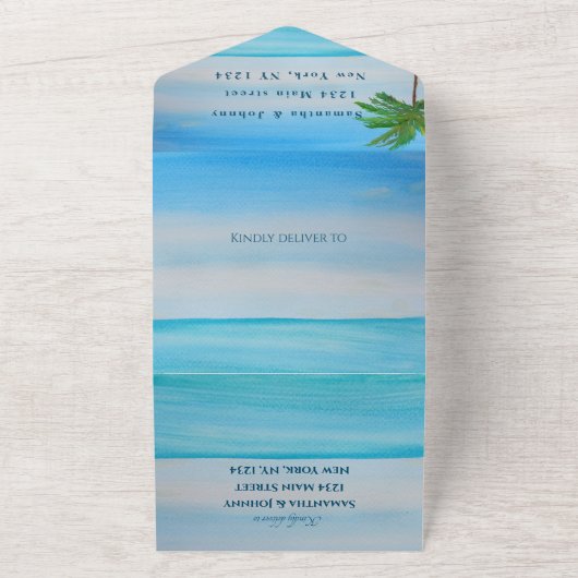 Beach Sunset Tropical Destination Hawaii Summer All In One Uitnodiging (Buitenkant)