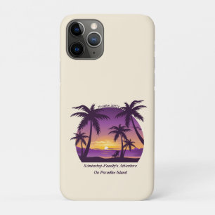  Beach Sunset Vacation lounger peach paars iPhone 11 Pro Hoesje