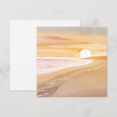Beach Sunset Waterverf | Mooie gele Kaart (Voorkant / Achterkant)