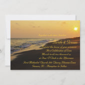 Beach Sunset Weddenschap Kaart (Achterkant)