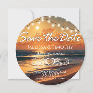 Beach Sunset Weddenschap Save the Date