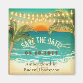 Beach Sunset Weddenschap Save the Date Magneet (Voorkant)