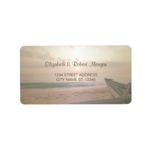 Beach Sunset Weddenschappen Label (Voorkant)