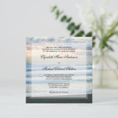 Beach Sunset Wedding Invitations Kaart (Staand voorkant)