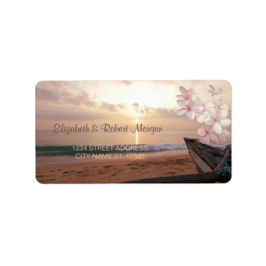 Beach Sunset Wedding, Plumeria Label (Voorkant)