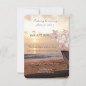 Beach Sunset Wedding, Plumeria Reception Kaart (Voorkant)