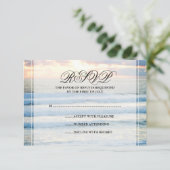 Beach Sunset Weduwreactiekaart RSVP Kaartje (Staand voorkant)