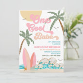 Beach Surf 1st Birthday Invitation (Debout devant)