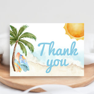 Beach Surf Baby aan Boord Baby Shower Bedankkaart