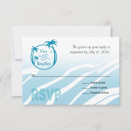 Beach Surf Palm Logo RSVP | blauw (Voorkant)