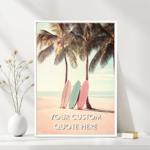 Beach Surfen - Maak Je Eigen Motivatie Poster