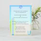 Beach Surfer Wedding Invitations Kaart (Staand voorkant)