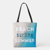 Beach Surfing Summer Typography Sand Ocean Draagtas (Achterkant)