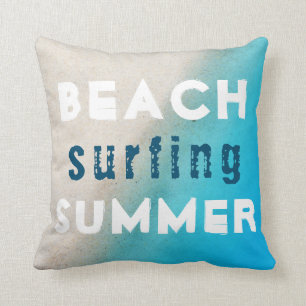 Beach Surfing Summer Typography Sand Ocean Kussen