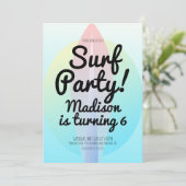 "Beach Surfparty Ombre Blue" Kaart (Staand voorkant)