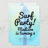 "Beach Surfparty Ombre Blue" Kaart (Voorkant / Achterkant)