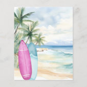 Beach surfplanken pensioen party uitnodiging (Achterkant)