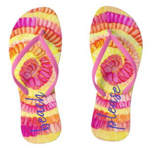 Beach Teenslipper Geel, Roze, Oranje Teenslippers