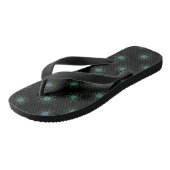 Beach Teenslippers Black Blue Kaleidoscope Mandala (Schuin)