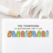 Beach Teenslippers Colorful Tropical Personalized Etiket (Insitu)