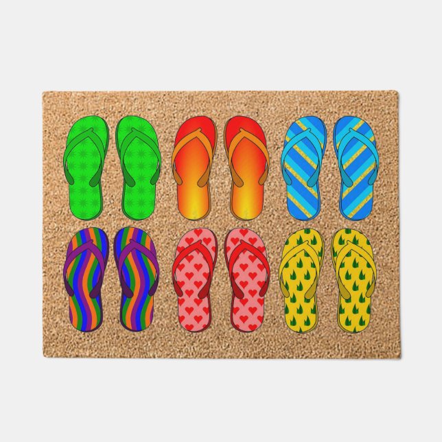 Beach Teenslippers Doormat Deurmat (Voorkant)