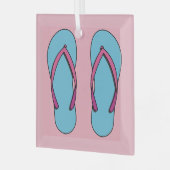 Beach Teenslippers Glas Ornament (Voorkant links)
