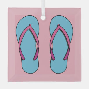 Beach Teenslippers Glas Ornament