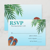 Beach Teenslippers RSVP Kaartje (Voorkant / Achterkant)