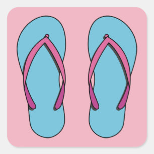 Beach Teenslippers Vierkante Sticker