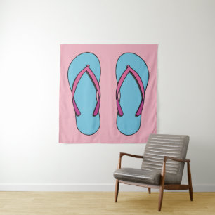 Beach Teenslippers Wandkleed