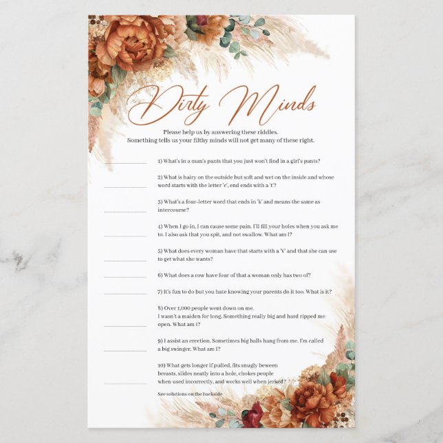 Beach terracotta koperen pampas Dirty Minds (Voorkant)