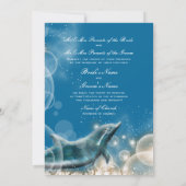 Beach thema - bruiloft dolphin elegant party kaart (Achterkant)