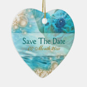 Beach thema bruiloft "save the date" schildpad keramisch ornament (Rechts)
