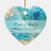Beach thema bruiloft "save the date" schildpad keramisch ornament (Achterkant)