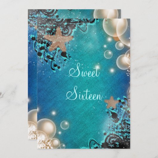 Beach thema bruiloftfeestdag kaart (Voorkant / Achterkant)