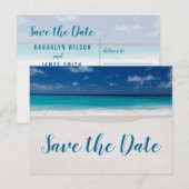 Beach thema Save the Date Aankondigingskaart (Voorkant / Achterkant)