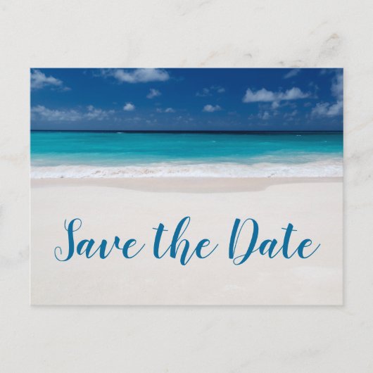 Beach thema Save the Date Aankondigingskaart (Voorkant)