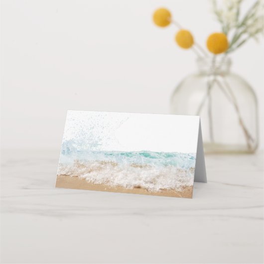 Beach Theme Blank Table Name Card (Voorkant)