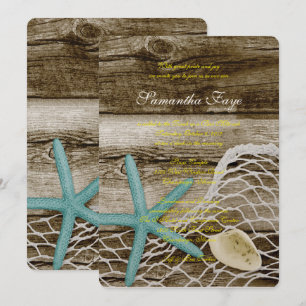 BEACH THEME B'NOT B'NAI BAR BAT MITZVAH INVITATIE KAART
