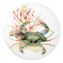 Beach Theme Crab Art Keramische Knop