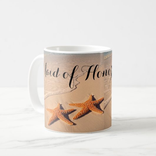 Beach Theme Maid of Honor Gift Coffee mok, Cup Koffiemok (Voorkant links)
