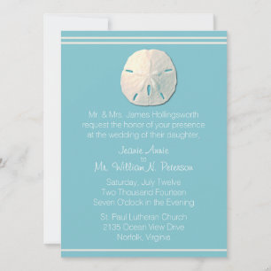 Beach Theme Sand Dollar Weddenschap Kaart